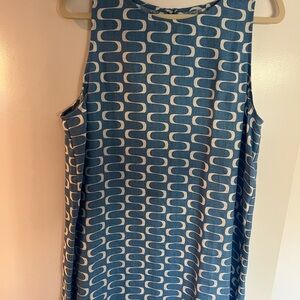Reformation Jessi Blue Patterned Sleeveless Linen Dress- 12